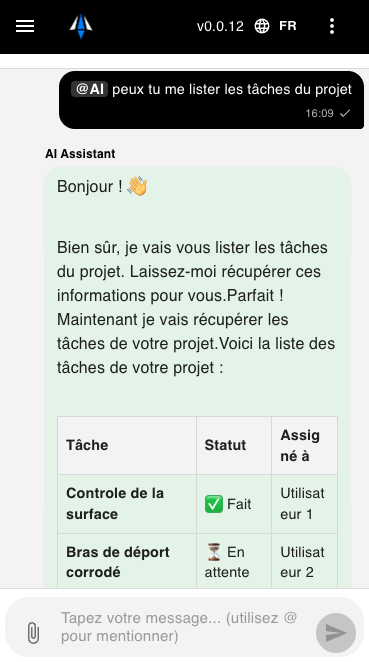 Chat projet - Assistant IA mobile